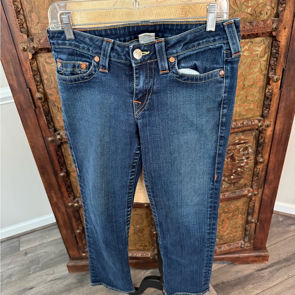 True Religion Blue Ankle Cropped Jeans 30‎